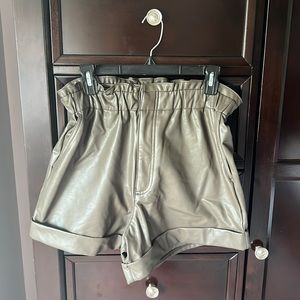 Abercrombie brown leather shorts